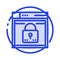 Login, Secure, Web, Layout, Password, Lock Blue Dotted Line Line Icon