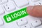 Login submit with password registration online on internet