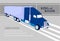 Logistic banner template. truck symbol logistics. International transport. Delivery trucking.