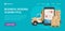 Logistic cargo mobile courier online website template mockup design or freight delivery and shipping transportation