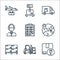 logistic and delivery line icons. linear set. quality vector line set such as fragile, forklift, parcel, worldwide, checklist,