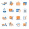 Logistic icons set orange