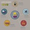 Logistic infographic flat icons set