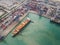 Logistic port, vessel transportation and import