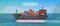 Logistic routes cargo ship banner