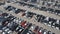 LOGISTIC AND TRADE AUTOMOBILE CENTER. DRONE AERIAL PHOTO. VEHICLE PARK