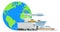 Logistic Transport Cargo World Globe Design