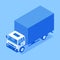 Logistic truck freight commercial delivery transportation isometric vector illustration