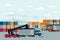 Logistics container cargo freight ship for import export. Vector