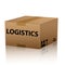 Logistics freight transportation cardboard box isolated