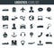 Logistics icons set. Delivery and Transportation. Silhouettes. Vector