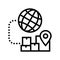 logistics international line icon vector illustration