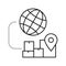 logistics international line icon vector illustration
