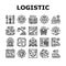 logistics manager warehouse icons set vector