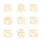 Logistics pixel perfect gradient linear vector icons set