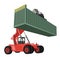 logistics and shipping of container truck at ship port for business Container Cargo ship and cargo plane with crane bridge working