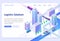 Logistics solutions isometric landing page, banner