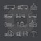 Logistics thin line icons set