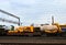 Logistics transportation heavy mining dump truck by rail