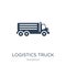 logistics truck icon in trendy design style. logistics truck icon isolated on white background. logistics truck vector icon simple