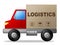 Logistics Truck Shows Strategies Logistical And Transporting