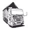 Logistics truck transport. Semi truck, cargo delivery
