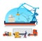 Logistics, warehousing, loading, transportation of cargo on ship and truck.