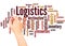 Logistics word cloud hand writing concept