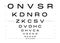 LogMAR chart Eye Test Chart medical illustration. Line vector sketch style outline isolated on white background. Vision
