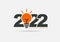 Logo 2022 new year with creative lightbulb design