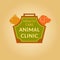 Logo with animals for animal clinic. Health care