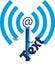 Logo with antenna Wifi, @ and stylized letter I.