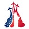 Logo as a tourist flying aircraft, with a silhouette of the Statue of Liberty and the symbolism of the American flag