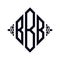 Logo B. Rhombus Monogram 3 Letters Alphabet Font Logo Logotype Embroidery