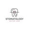 Logo Badge or Dental Care and Disease, Treatment Concept, Tooth Cure Orthodontics, Stomatology and Med Clinic