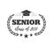 Logo badge for graduating senior class 2017, in black isolated white background, design for the graduation party for