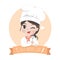 Logo bakery girl sweet smile dessert.