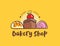 Logo bakery shop, bread design vector