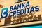 Logo of the Banka Creditas bank on a Sorela building in Ostrava