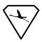 Logo Banner Image Flying Bird Flamingo in Diamond  Shape on White Background