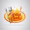 Logo Barbecue grilled food with flames