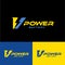 Logo Battery Automotive. Logo Letter V Power Battery