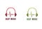 Logo beat music headphone red and green gradient color