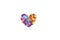 Logo beautiful love heart of pansy flowers