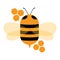 Logo of a bee. Stylized logo with a honey bee. Hornet. Icon with insect. The farm.