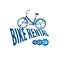 Logo for Bicycle rental. Vector illustration on white background