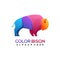 Logo Bison gradient colorful style