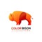 Logo Bison gradient colorful style