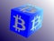 Logo for Bitcoin related business on cube - beveled