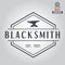 Logo for blacksmith, typographic logotype, badge